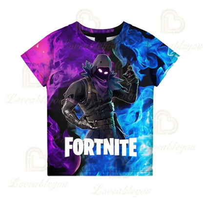 T-shirt infantil 3D Fortnite Victory Game – roupa de bebé Harajuku, top fofo de herói Battle Royale para meninos e meninas