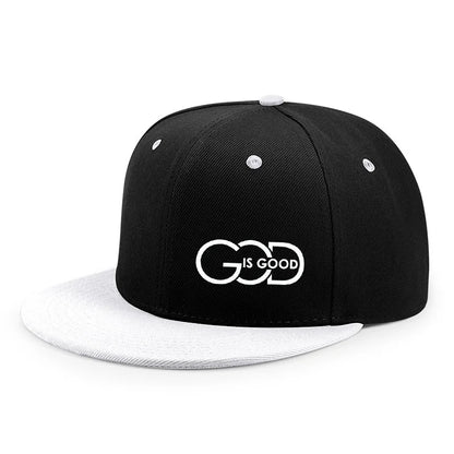 Unisex adjustable baseball cap street flat brim hat printed GOD IS GOOD casual headwear men and women fashion breathable outdoor