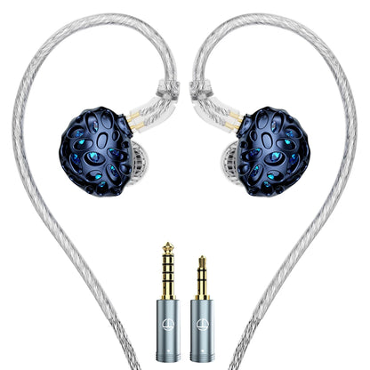 TRN Whale Shark Hybrid Earphones Triple Dynamic Driver + Planar In-Ear Monitors, HiFi Wired Hybrid Earphones with High Resolution Audio, Audiophile IEM Headphones