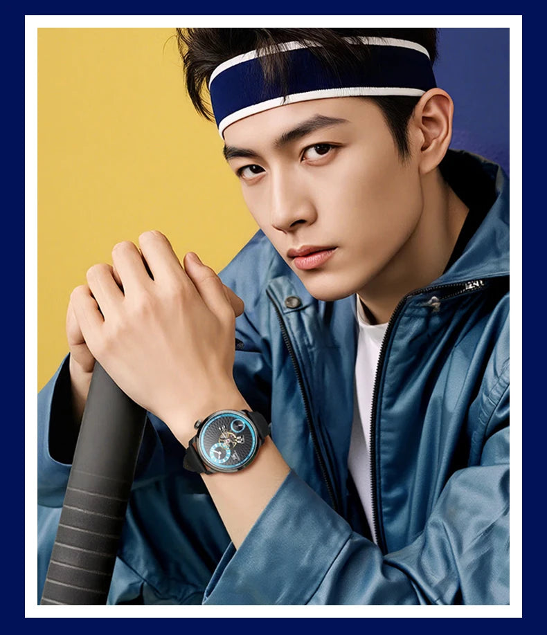 Shanghai Watch Sky Dome Men's Automatic Watches 42mm Center Flywheel Mechanical Wristwatch 5Bar Waterproof Watches Reloje S2101