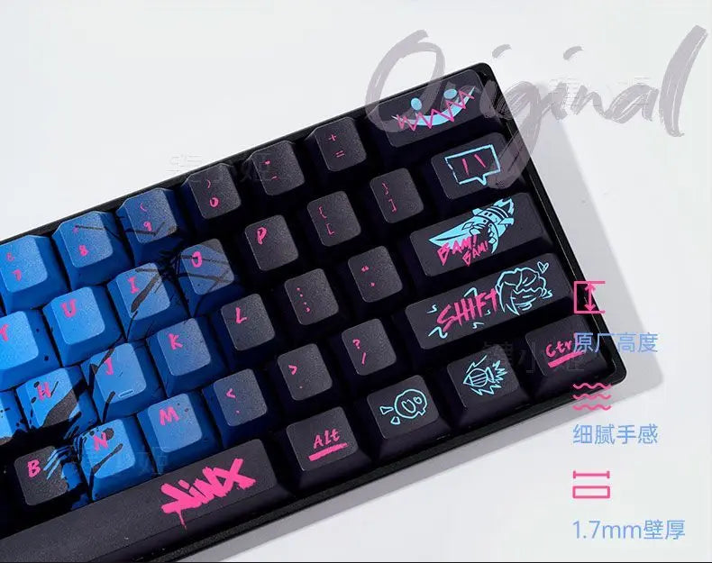 Jinx Personality Key Cap Set PBT 137 Key Gaming Key Cap for 60/84/98/108 Mechanical Keyboard Profile MX Switch
