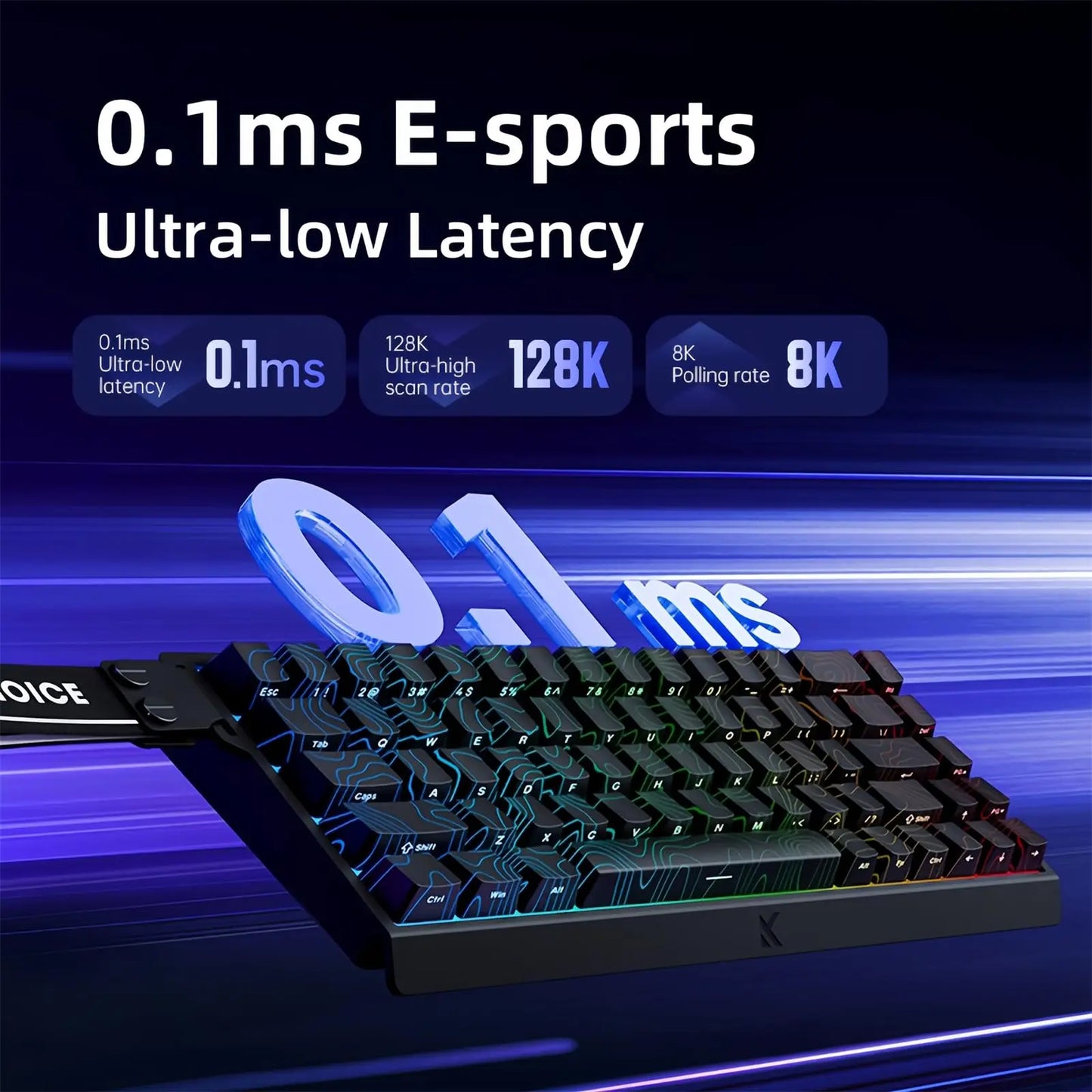 Teclado gaming MCHOSE ACE 68 con switches magnéticos Hall Effect, Rapid Trigger, RGB programable, 8K Hz y funciones DKS/MT/TGL/RS/SOCD