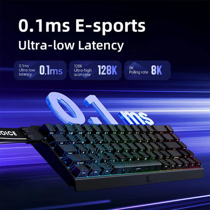 Teclado gaming MCHOSE ACE 68 con switches magnéticos Hall Effect, Rapid Trigger, RGB programable, 8K Hz y funciones DKS/MT/TGL/RS/SOCD