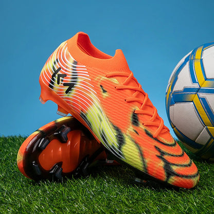 Chaussures de football pour homme, baskets de sport d'extérieur, crampons pour gazon, chaussures de football très vendues, antidérapantes pour garçons, de haute qualité, montantes, légères