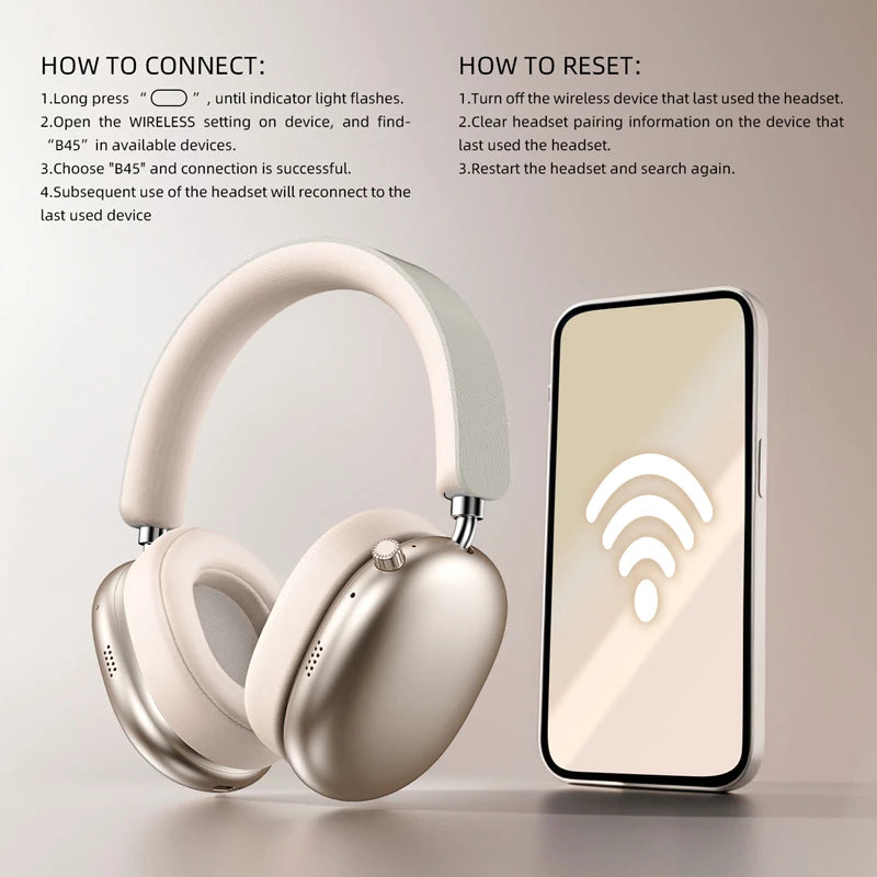 NEW Wireless Bluetooth Headphones Noise Cancelling Earphones Mic Pods Over Ear Sports Gaming Headset For Apple 2025 Hot