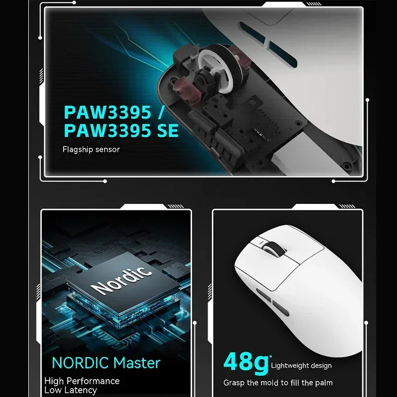 Ασύρματο ποντίκι VXE Dragonfly R1 Pro με αισθητήρα Paw3395, Nordic 52840, 2khz, Smart Speed X, χαμηλή καθυστέρηση, για γραφείο και gaming σε PC