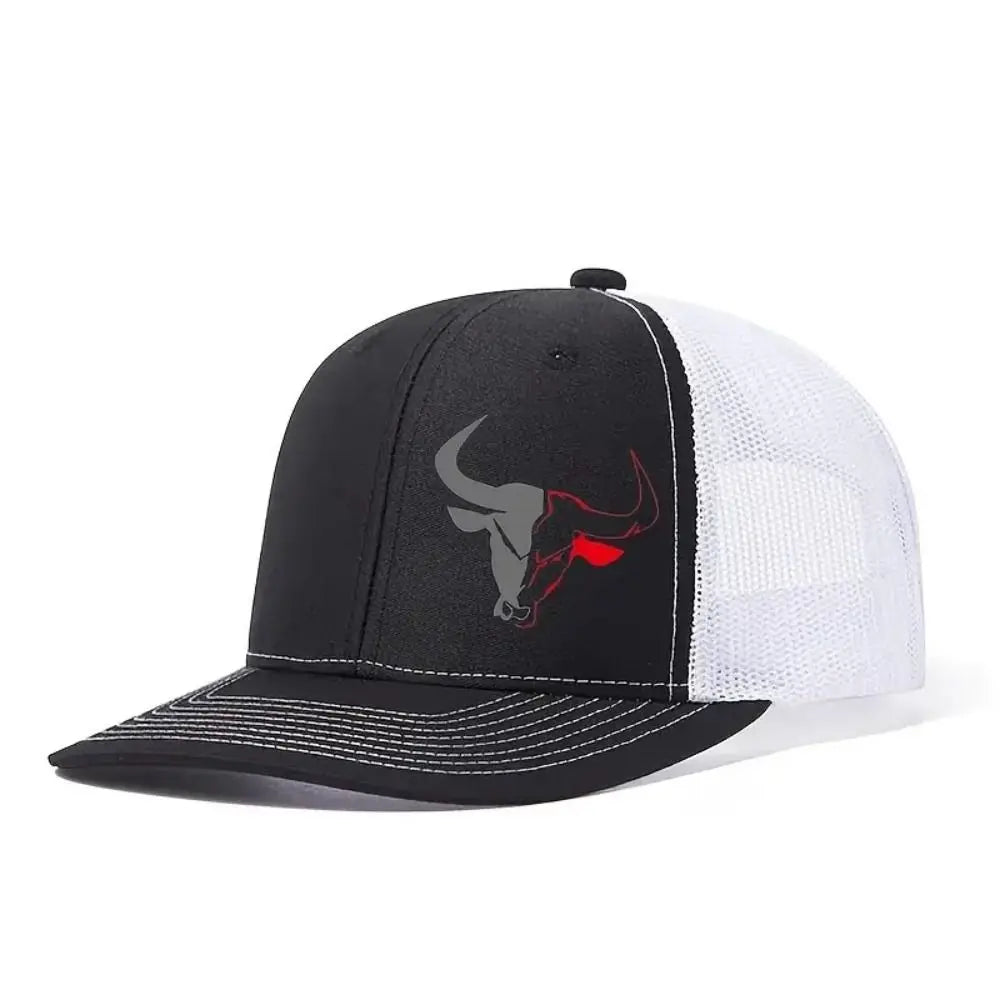 Cappellino da baseball estivo casual con stampa "Bull Head", visiera sportiva hip hop traspirante in rete, cappelli da sole regolabili per uomo e donna