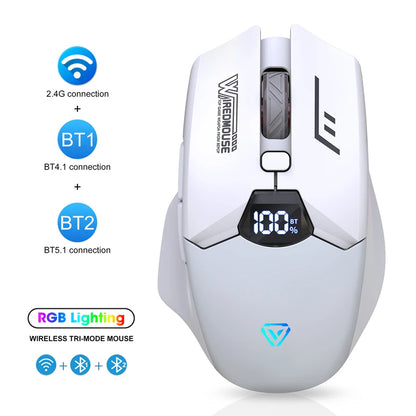 Trådlös Bluetooth-mus med dubbla lägen, smart skärmdisplay, tyst drift och laddning – för kontor, gaming och surfplatta, universell och portabel mus
