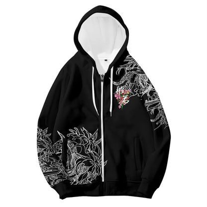 3D print majice s kapuljačom za Kinesku novu godinu za muškarce i djecu, modni dragon grafički sweatshirts, cool streetwear hoody top
