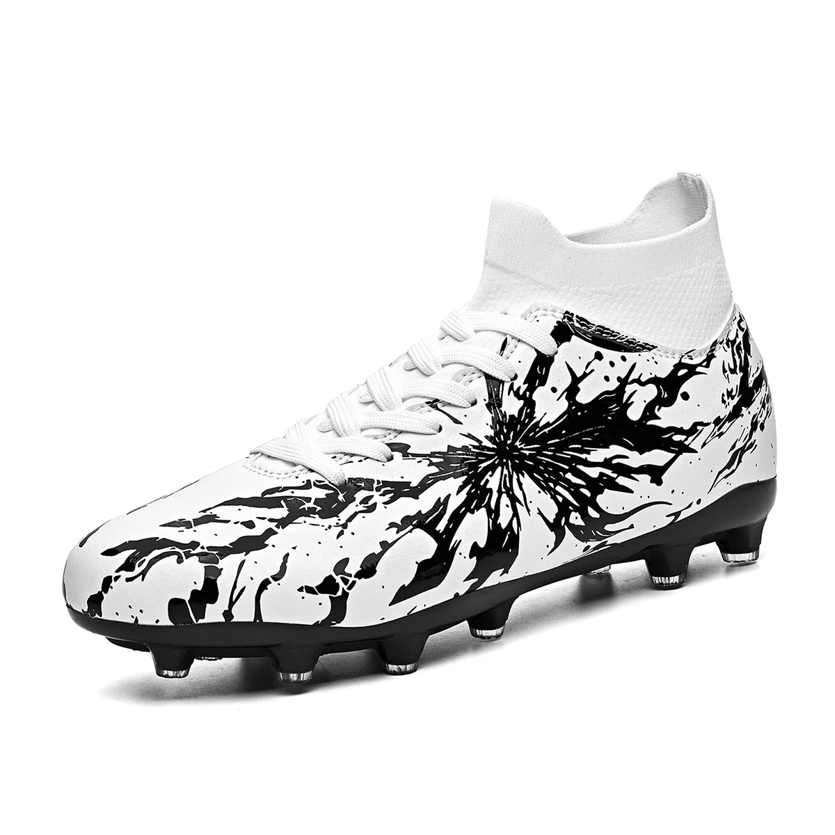 Chaussures de football professionnelles AG/FG pour hommes et femmes, antidérapantes, avec crampons longs, confortables, en PU, pour terrain gazonné, compétition et entraînement