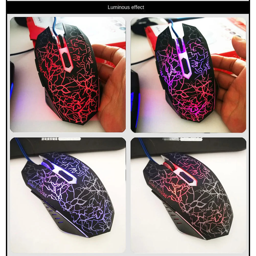 USB Wired Gaming Mouse RGB LED 2400 DPI Professional Gaming Mouse, Ergonomic USB Wired Gaming Mouse for PC, Laptop, Dota 2 & LOL