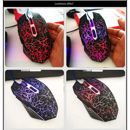 USB Wired Gaming Mouse RGB LED 2400 DPI Professional Gaming Mouse, Ergonomic USB Wired Gaming Mouse for PC, Laptop, Dota 2 & LOL
