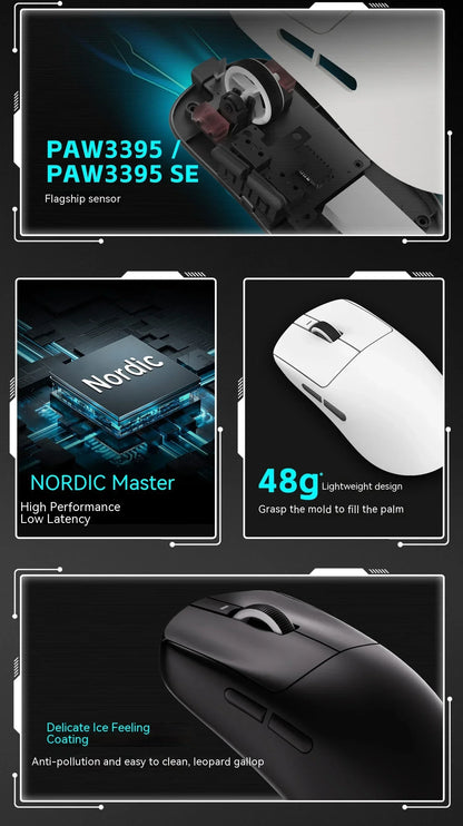 Ασύρματο ποντίκι VXE Dragonfly R1 Pro με αισθητήρα Paw3395, Nordic 52840, 2khz, Smart Speed X, χαμηλή καθυστέρηση, για γραφείο και gaming σε PC