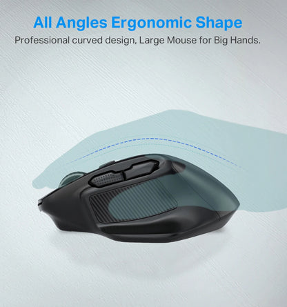 E-YOOSO X-31 Wireless Gaming Mouse for Big Hands, USB 2.4G Ergonomic Gaming Mouse, 4800 DPI Optical Mouse with 5 Buttons for PC & Laptop