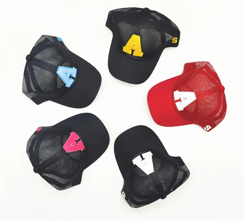 Summer autumn Kid Boy Cartoon Letter Embroidered Baseabll Caps Children Girls Outdoor Leisure Mesh Sport hats