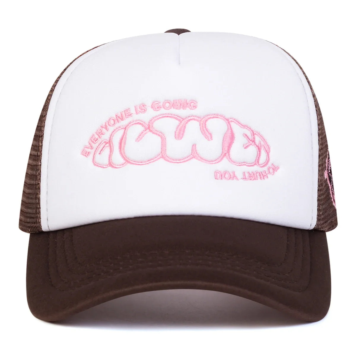 Unisex EVERYONE IS GOING Letter Embroidery Baseball Net Caps Adjustable Casual Hats Spring and Summer Outdoor Sunscreen Hat