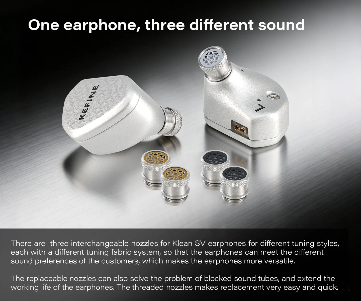 Angelears Kefine Klean SV 10mm DLC Diaphragm Dynamic Driver IEMs – Hi-Fi In-Ear Earphones with Interchangeable Nozzles &amp; Silver-Plated SPC Cable