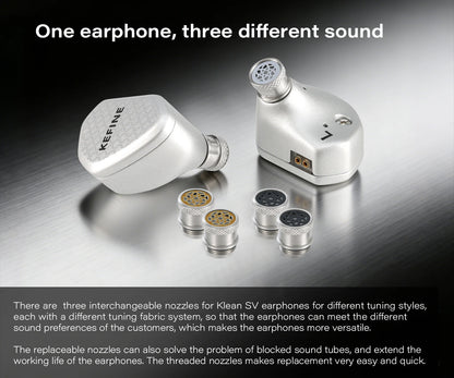 Angelears Kefine Klean SV 10mm DLC Diaphragm Dynamic Driver IEMs – Hi-Fi In-Ear Earphones with Interchangeable Nozzles &amp; Silver-Plated SPC Cable