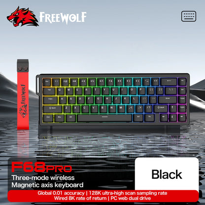 Magnetische Switch-Tastatur ATTACK SHARK X68HE kabelgebunden und FREEWOLF F68 kabelgebunden F68Pro kabellos für Pro-Gaming 8K Hz 0.01mm Rapid Trigger
