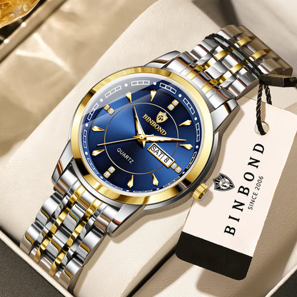 Montres à quartz de luxe originales BINBOND pour femme – Modèle étanche et lumineux – Idée cadeau (coffret inclus)