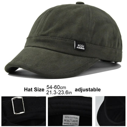 Brand Oohmy 5cm Short Brim Baseball Caps Big Head and Small Head for Men Women Mesh Back Trucker Hat Short BillQuick Dry