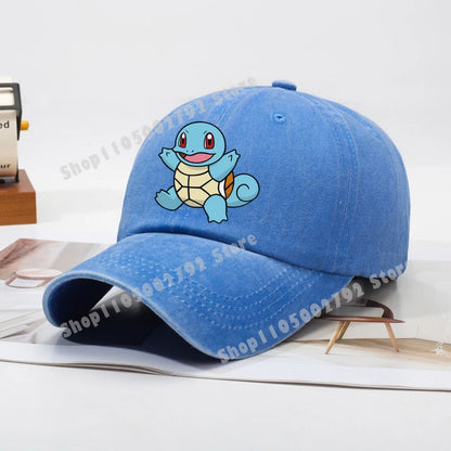 Pokémonové baseballové čepice Pikachu Kawaii Anime postavičky Sluneční klobouky Letní outdoorové sluneční klobouky pro rodiče a děti Módní kšiltovka s kachním jazykem Dárek