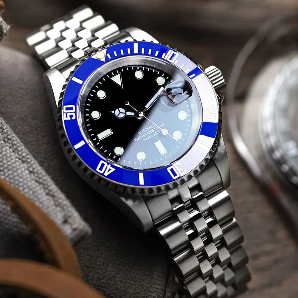 200m Waterproof Miyota8215 Automatic Men Watch Diver Watches 40mm Mechanical Movement Luminous Jubilee Strap Glide Lock Buckle