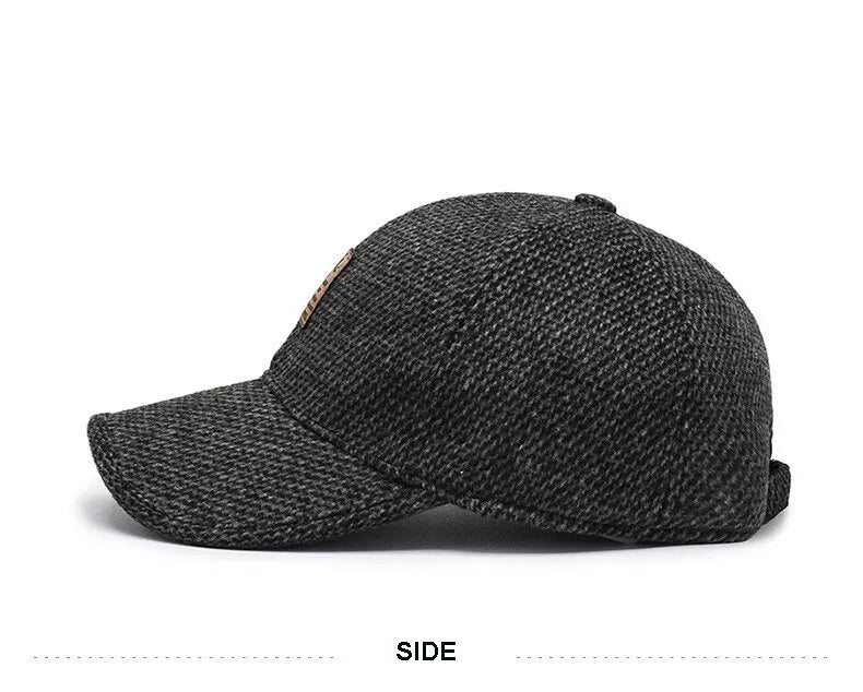 Cappellino da baseball in maglia di lana per l'inverno con paraorecchie - Cappellino da baseball da uomo, cappelli caldi e imbottiti con paraorecchie - Cappellini sportivi da golf - Snapback