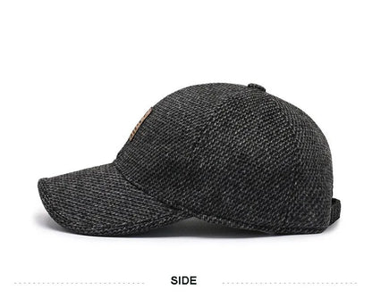 Cappellino da baseball in maglia di lana per l'inverno con paraorecchie - Cappellino da baseball da uomo, cappelli caldi e imbottiti con paraorecchie - Cappellini sportivi da golf - Snapback
