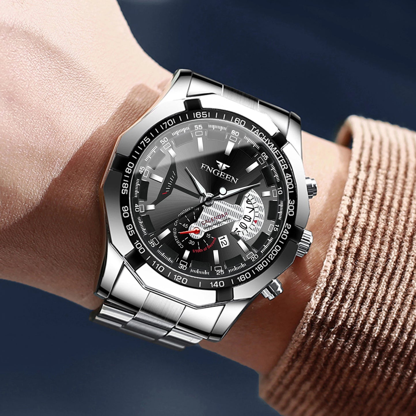 BINBOND Orginal Quartz Wristwatches For Men Luxury Luminous Waterproof Auto Date Men's Watch Stainless Steel Reloj Free Ship