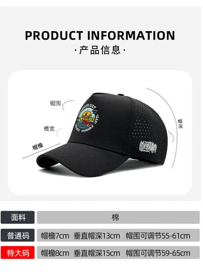 Casquettes de baseball à fond fermé, grande taille, en maille respirante, style « trucker », pour hommes à la tête large, casquette de sport haute, extra-large, 60 cm, 65 cm