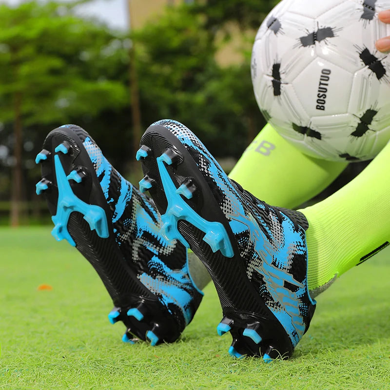 Nouvelles chaussures de football pour hommes, crampons FG, pointes longues TF, crampons pour terrain synthétique, chaussures de football Yonug, antidérapantes, unisexes, pour entraînement et match sur gazon extérieur