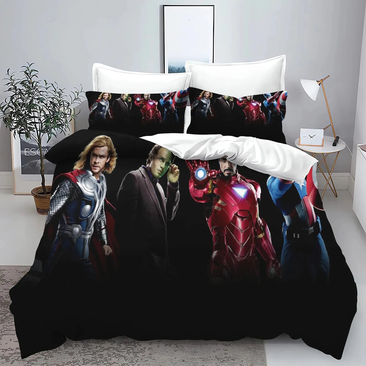 The Avengers Hero Duvet Cover Pillowcase Bedding Set Adult Boy Girl Bedroom Decoration Children Single Double Large Size