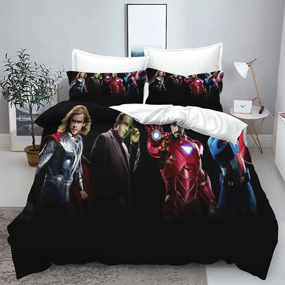 The Avengers Hero Duvet Cover Pillowcase Bedding Set Adult Boy Girl Bedroom Decoration Children Single Double Large Size