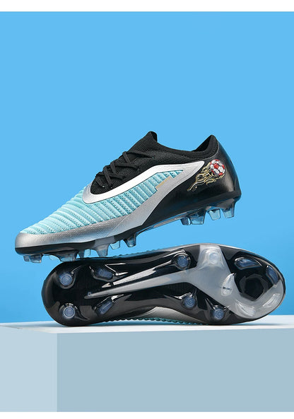 Męskie buty piłkarskie, sportowe buty do piłki nożnej, buty z kolcami do użytku na świeżym powietrzu, dla dorosłych, antypoślizgowe, dla chłopców, z długimi kolcami, treningowe, oddychające, meczowe, wygodne