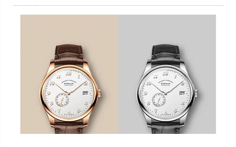 BORMAN Men Luxury Watch 41MM Automatic Watches Mechanical Wristwatch Ulththin Waterproof Sapphire Small Rotor Butterfly Clasp