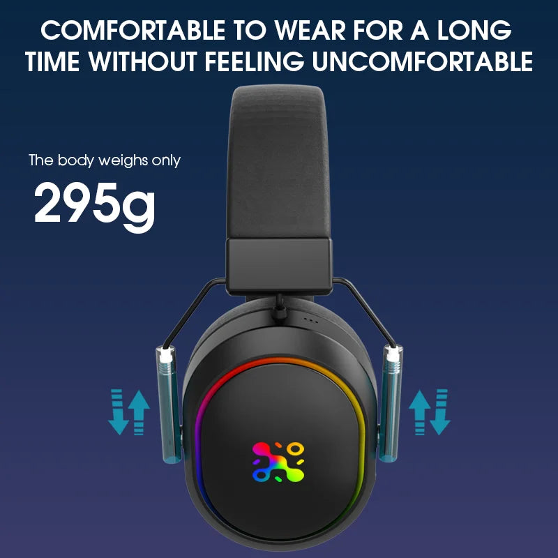 LDON Wireless Gaming Headset PS5 PS4 Bluetooth 2.4GHz Headphones 3D Surround Sound Noise Cancelling Mic Low Latency