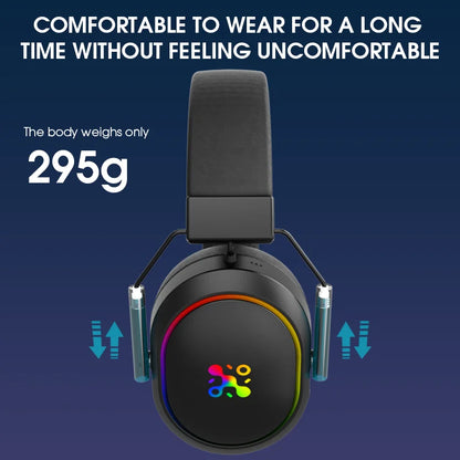 LDON Wireless Gaming Headset PS5 PS4 Bluetooth 2.4GHz Headphones 3D Surround Sound Noise Cancelling Mic Low Latency