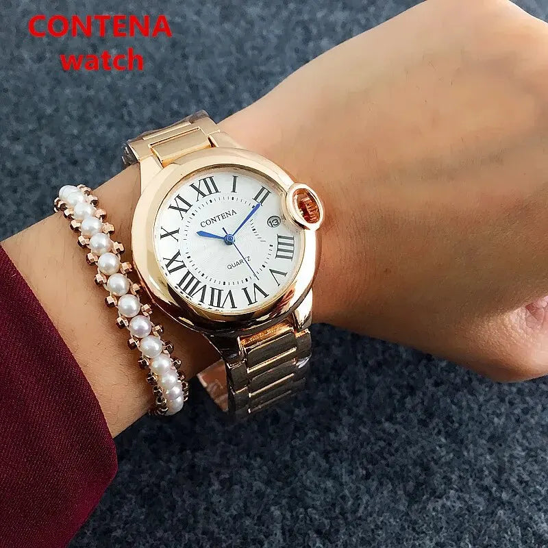 New Brand Luxury Stainless Steel Men and Women Luxury Atmosphere Quartz Watches Fashion Blue Balloon Women Date Watch Suit