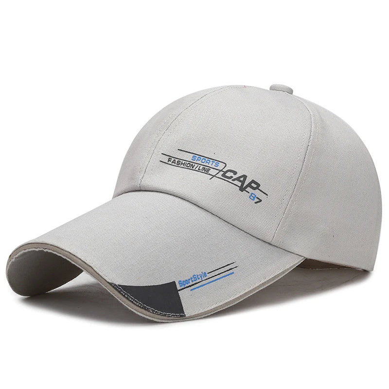 Spring Summer Baseball Cap Embroidered Canvas Sun Hat Outdoor Sports Cap Mens Hat for Fish Fashion Long-brimmed Golf cap 2022