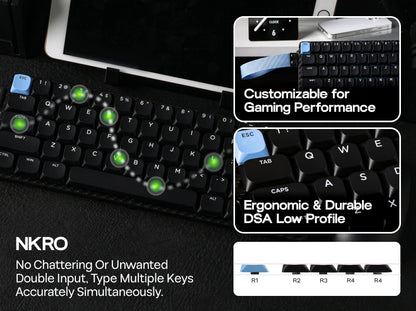 EPOMAKER Carbon60 60% QMK/VIA ANSI VIA Wired/Bluetooth 5.0/2.4GHz Wireless Portable Mechanical Keyboard Carbon Fiber Case
