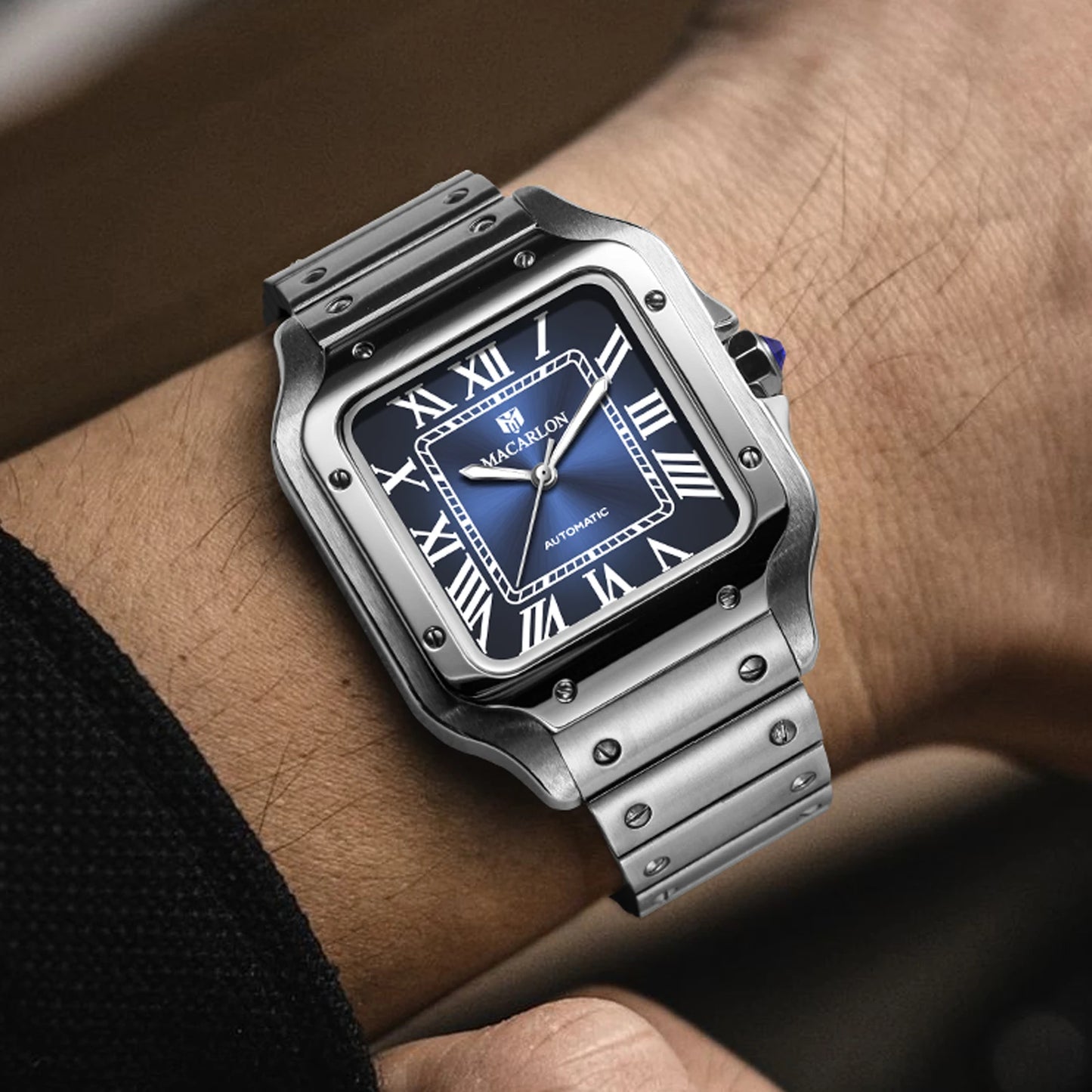 2026 New MACARLON Design 38mm Mechanical Watch Men Sapphire Glass Luminous Stainless Steel Waterproof China NH35 Automatic Watch