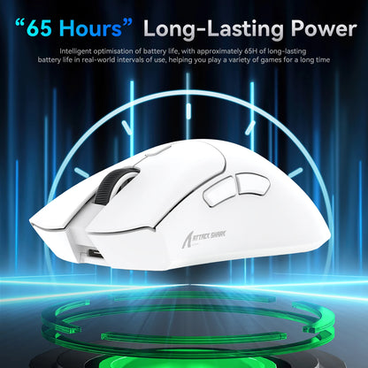 ATTACK SHARK R1 Tri-Mode Gaming Mouse, 59g Ultralight Wireless Gaming Mouse, PixArt PAW3311 Sensor, 18000 DPI, Bluetooth, 2.4GHz & Wired RGB Gaming Mouse