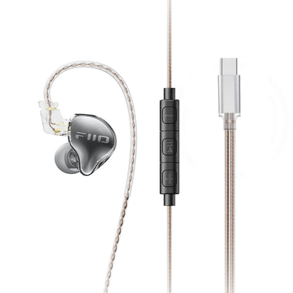 FiiO JD10 Wired In-Ear Earphones HiFi Bass Stereo Earbuds with 3.5mm Type-C Connector, High Resolution Audio Music Earphones for Gaming, Sports & Daily Use