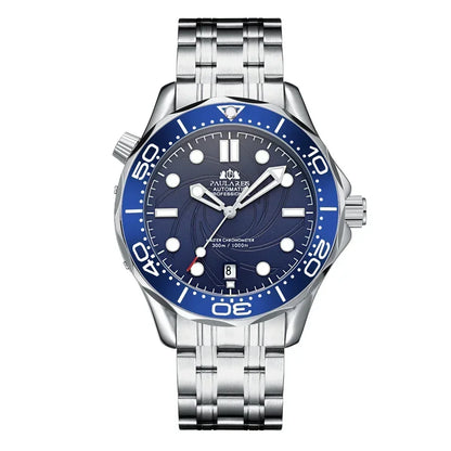 Automatic Mens Watch Mechanical Self Wind Movement Stainless Steel Casual Yellow Gold Silver Blue Master Wave Fashion Watches