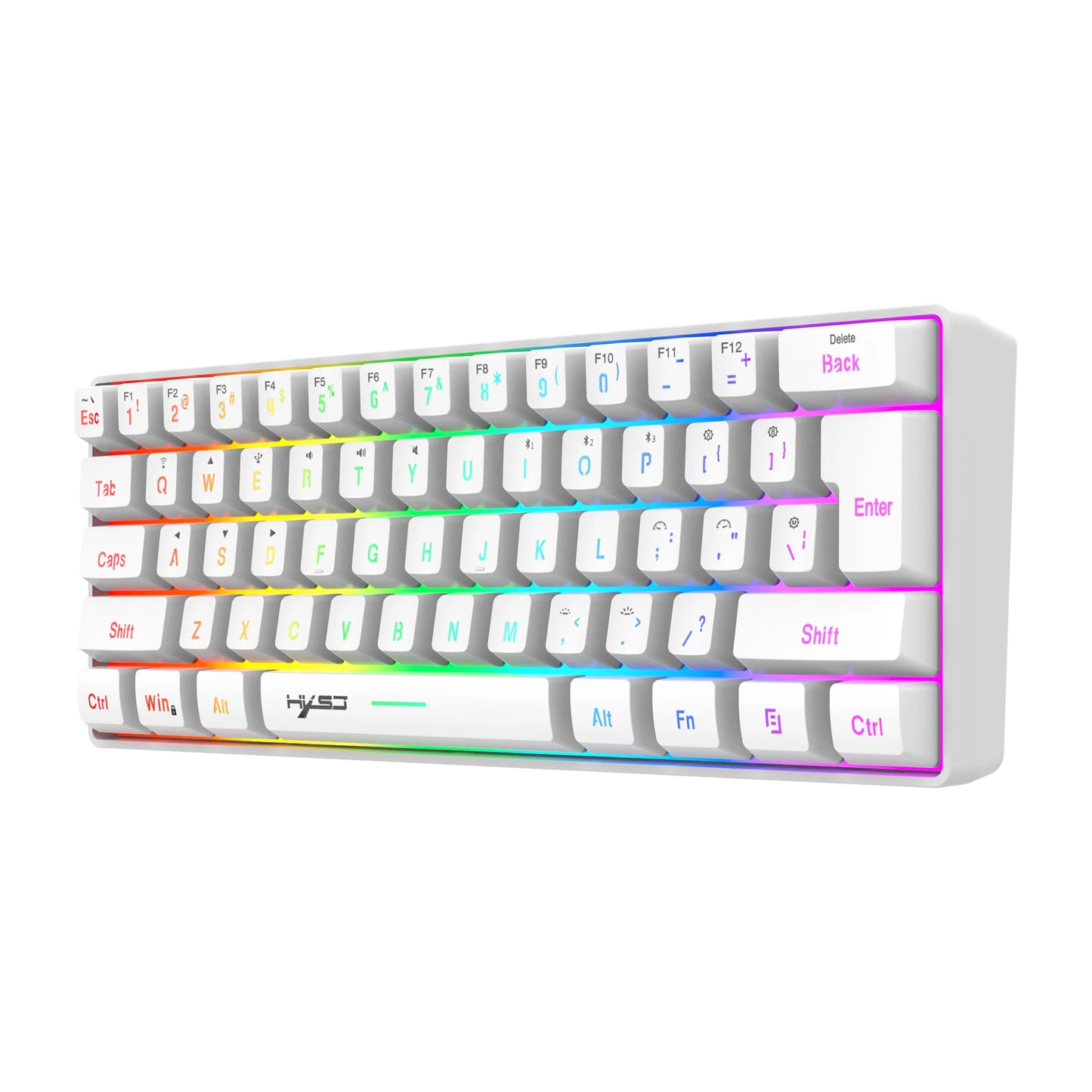 60% Wireless Gaming Keyboard, 61 Keys Triple Mode BT5.0/2.4G/USB-C Wireless Keyboard- RGB Backlit
