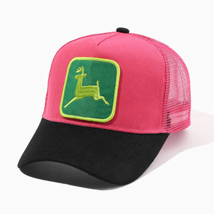 Cappellino da donna Elk Embroidery con visiera a becco d’anatra, cappellino da baseball a tesa larga con protezione solare, cappellino in rete regolabile, cappellino pronto per l’esportazione