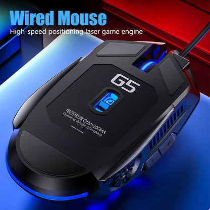 YINDIAO Ergonomic Wired Gaming Mouse RGB LED Backlit 3200DPI 6 Button Mechanical USB Mouse for PC Laptop Computer Gaming
