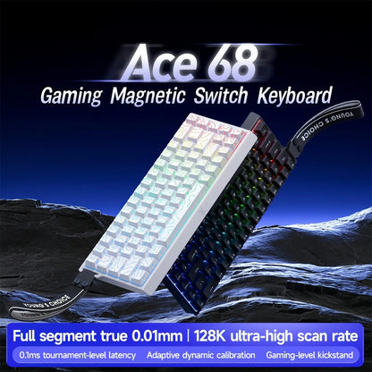 MCHOSE ACE 68 Magnetic Switch Gaming Keyboard Hall Effect Rapid Trigger Programmable RGB 8K Hz DKS/MT/TGL/RS/SOCD Keyboard
