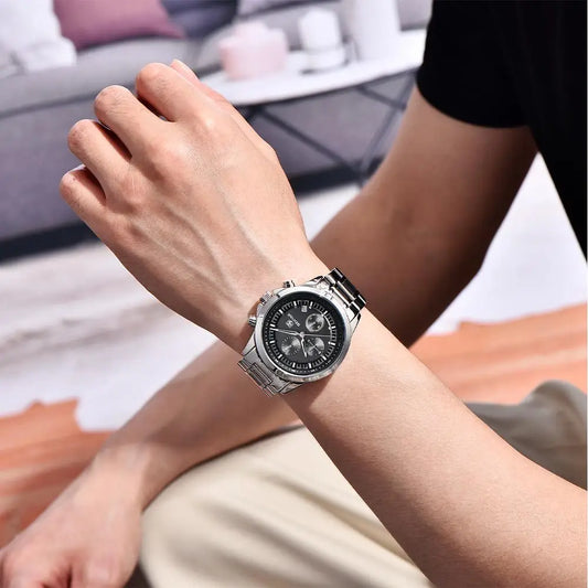 Pánské quartzové hodinky BENYAR, 40 mm, vodotěsné do 50 m, ve stylu potápěčských hodinek, luxusní pánské hodinky z nerezové oceli